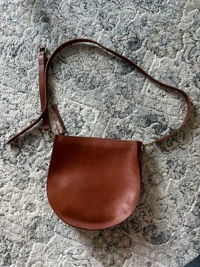 Madewell Classic Brown Leather Crossbody Saddle Bag - Women